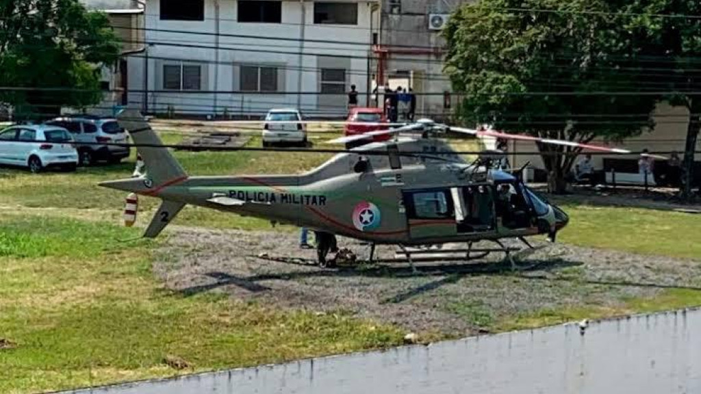 Helicóptero Águia da PM socorre menina de 3 anos após convulsão em Tijucas