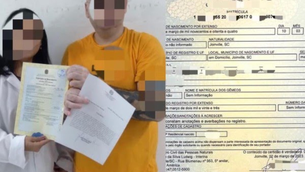 Preso recebe sua primeira certidão de nascimento no dia do aniversário de 39 anos em SC