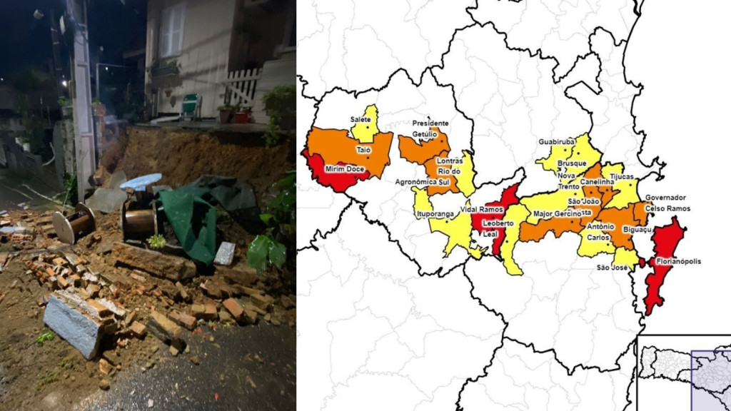 AGORA: Alerta vermelho para deslizamentos em Florianópolis e região
