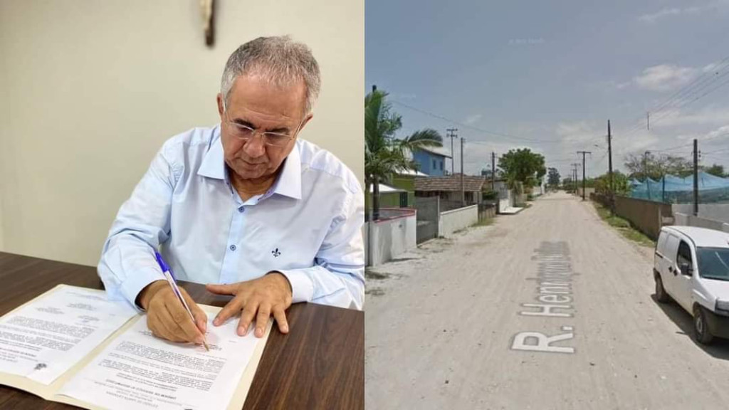 Prefeito de Tijucas assina ordem de serviço para pavimentação e drenagem de rua no bairro Praça