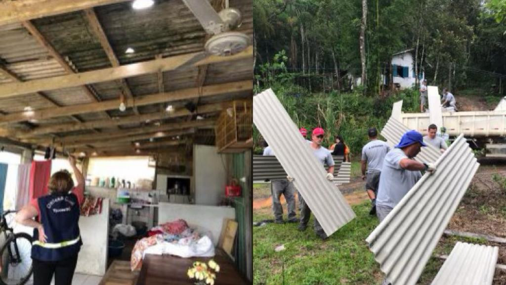 Defesa Civil de Tijucas continua auxiliando famílias afetadas por tempestade de granizo