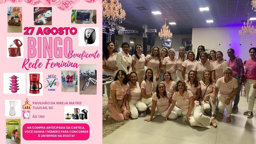 Rede Feminina de Combate ao Câncer de Tijucas realiza bingo beneficente neste domingo