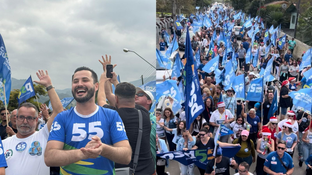 Com centenas de pessoas, bairro Várzea recebe a 1ª Caminhada de Clóvis Júnior e Pivotto em Itapema