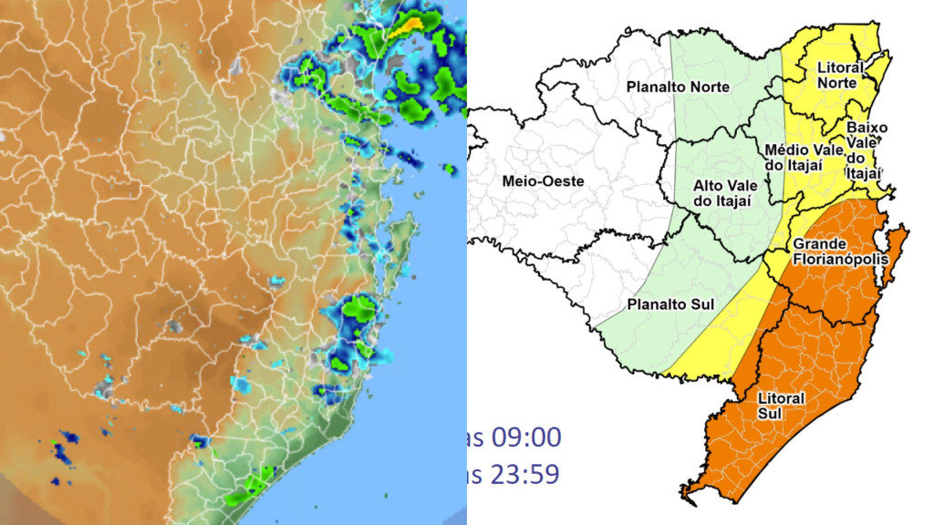 Alerta de chuvas intensas na Grande Florianópolis no fim de semana