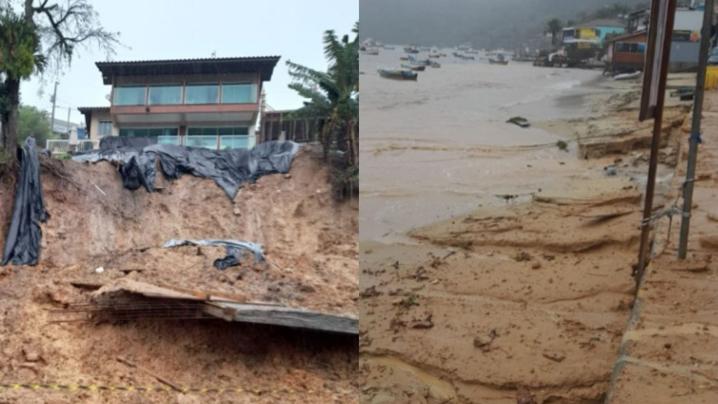 Deslizamento de terra assusta moradores em Porto Belo