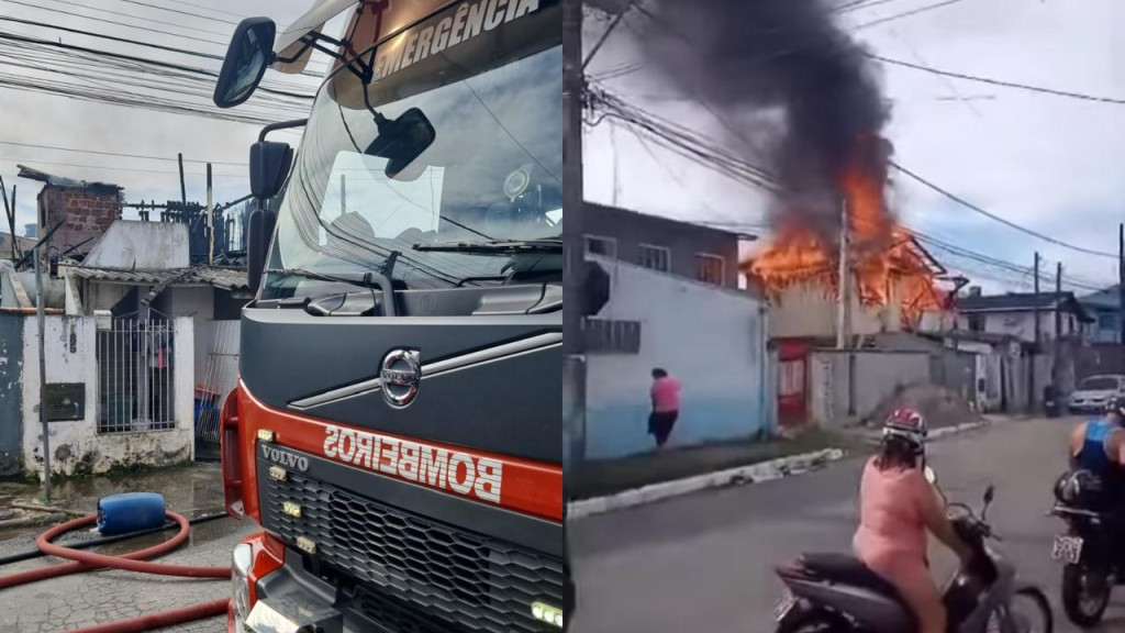 Crianças são resgatadas durante incêndio em residência de Itajaí