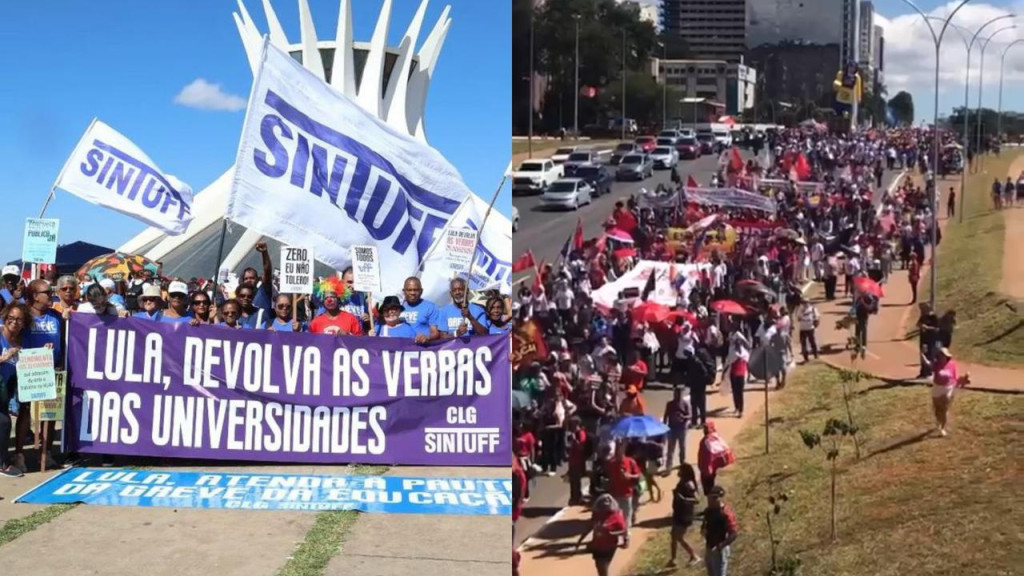 Imprensa ignora milhares de professores protestando contra Lula em Brasília