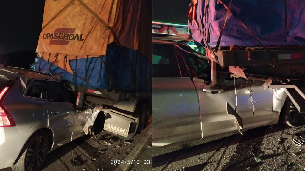 Tragédia: Colisão traseira entre carro e caminhão deixa um morto na BR-101, em Itapema