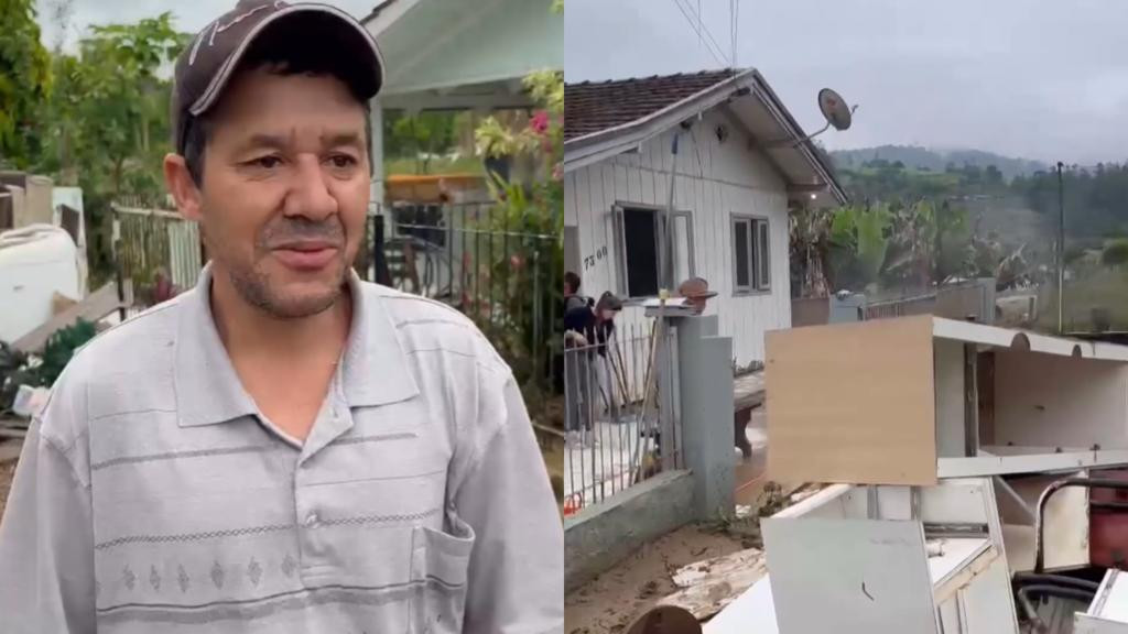 Morador do Alto Vale do Itajaí emociona com relato após enchente