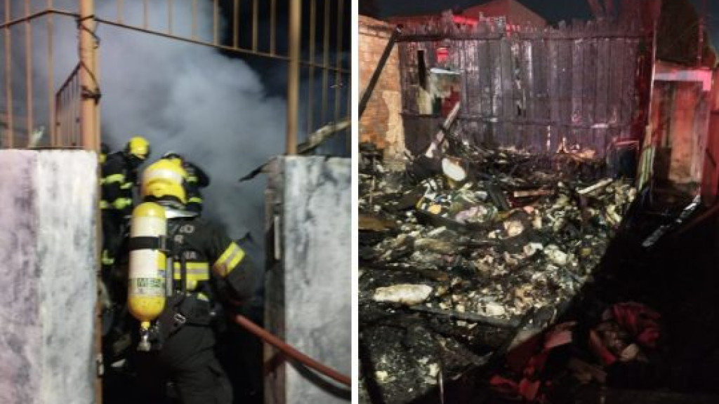 Casa é completamente destruída por incêndio em São José