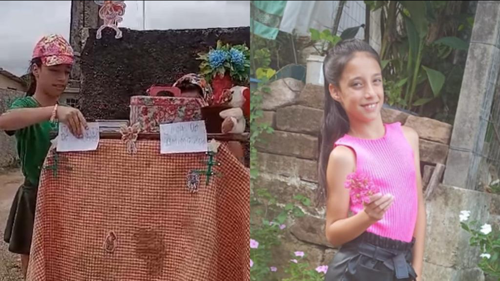 Menina vende brinquedos para realizar sonho, em  São João Batista