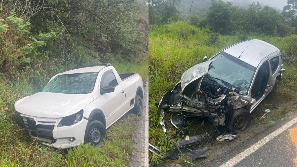 Gravíssimo acidente na SC-108 deixa motorista preso nas ferragens e dois feridos em São João Batista