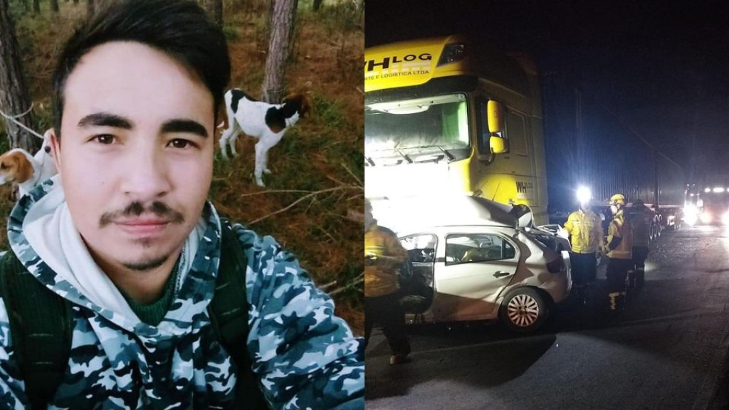 Jovem de 25 anos morre após colisão entre carro e caminhão na BR-470