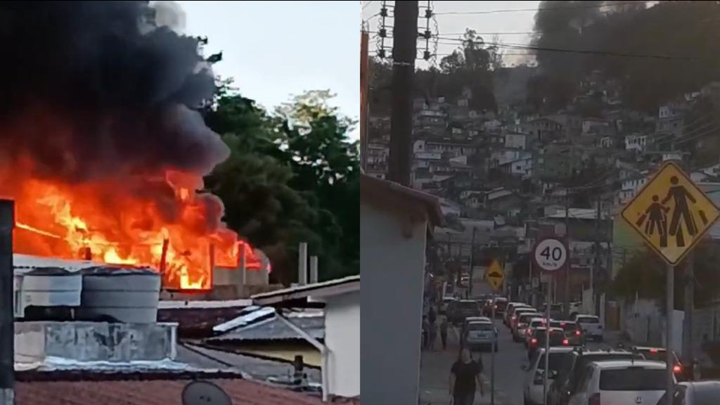 Incêndio destrói residência no Morro do Horácio, em Florianópolis