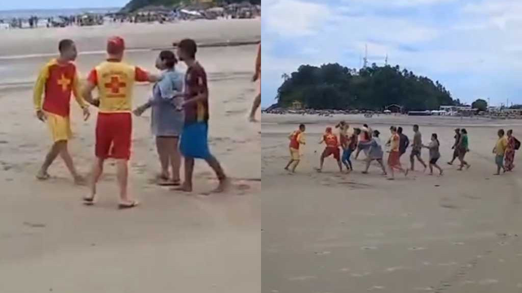 Homem com tornozeleira eletrônica tenta matar guarda-vidas com facão em praia
