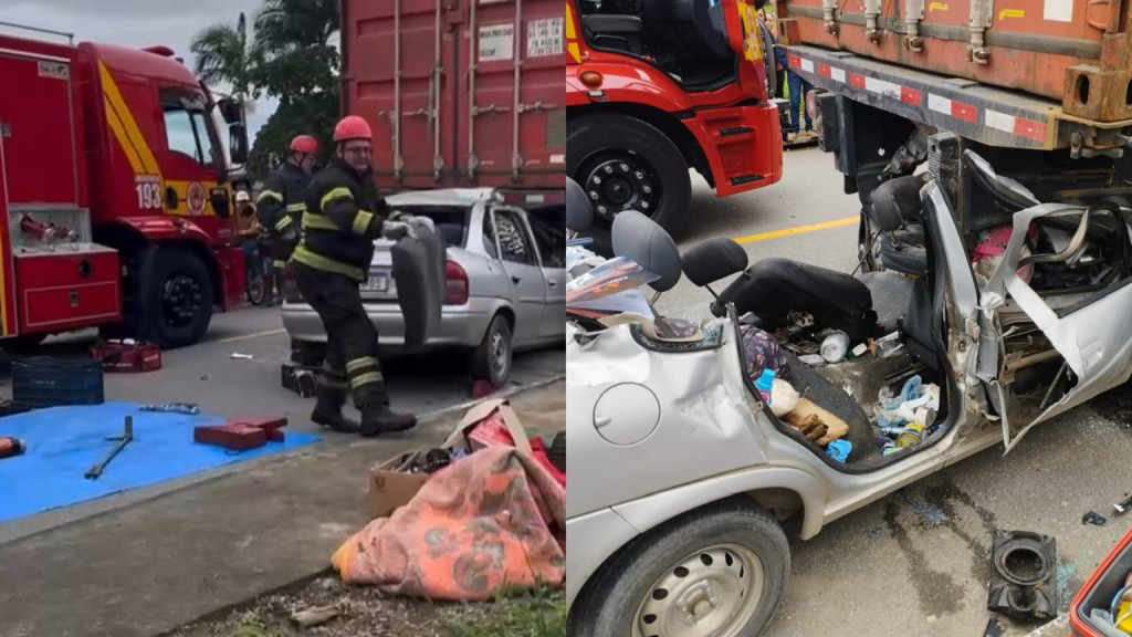 Motorista Fica Gravemente Ferido Após Bater Carro Em Caminhão ...