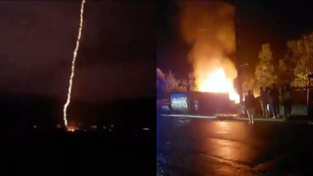 URGENTE: Casa pega fogo após ser atingida por raio em SC