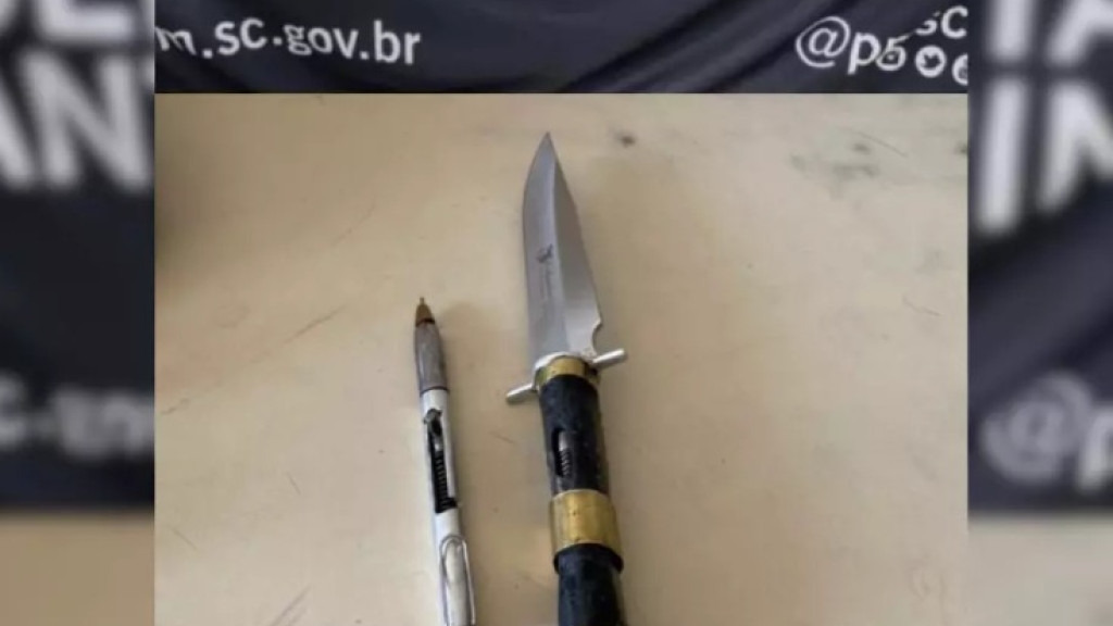 Homem transforma faca e caneta em armas de fogo e acaba preso