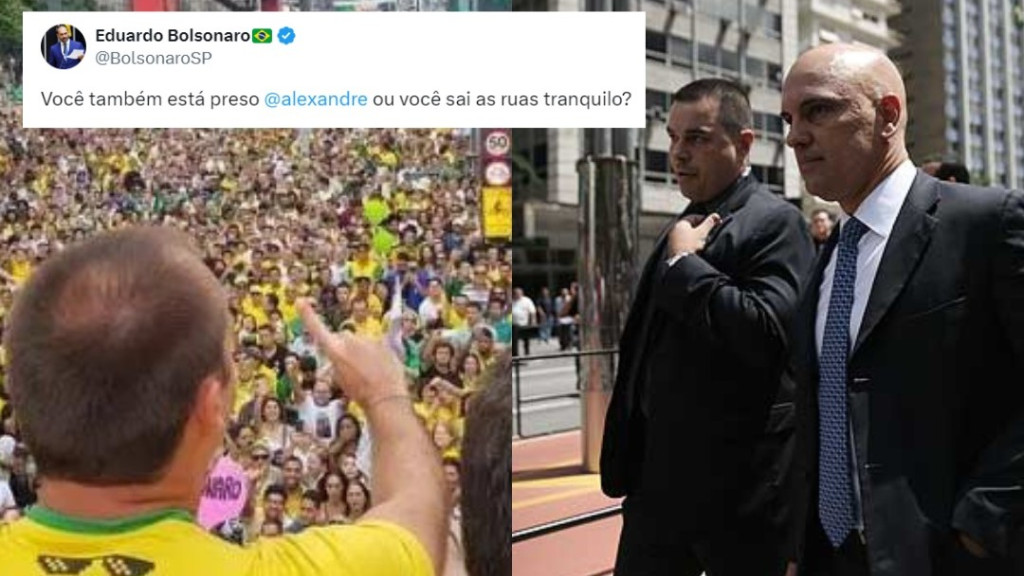 Eduardo Bolsonaro rebate Moraes: “você também está preso"