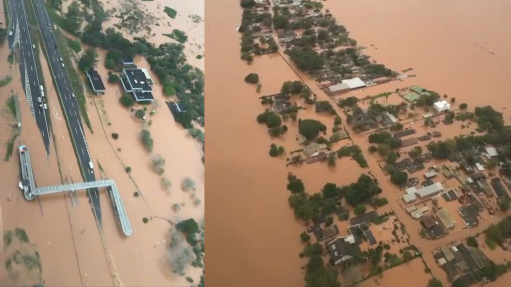 Helicópteros não conseguem chegar até as cidades para salvar vítimas das enchentes no Rio Grande do Sul