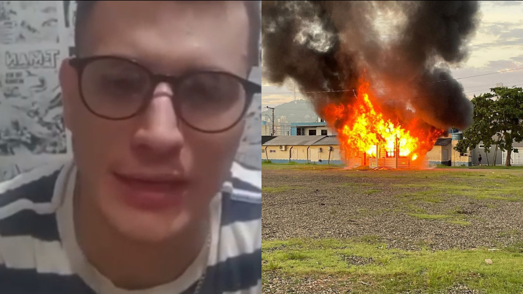 VÍDEO: "Botei fogo mesmo": rapaz admite ter incendiado 'Casinha do Papai Noel', em Navegantes